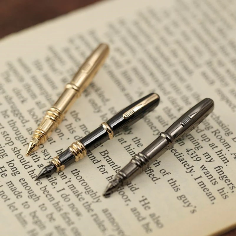 

Men's Business Suit Brooch Pin Gunmetal Tie Pocket Button Gold Color Gun Black Pen Shape Vivid Decoration Jewelry Gift 1Piece