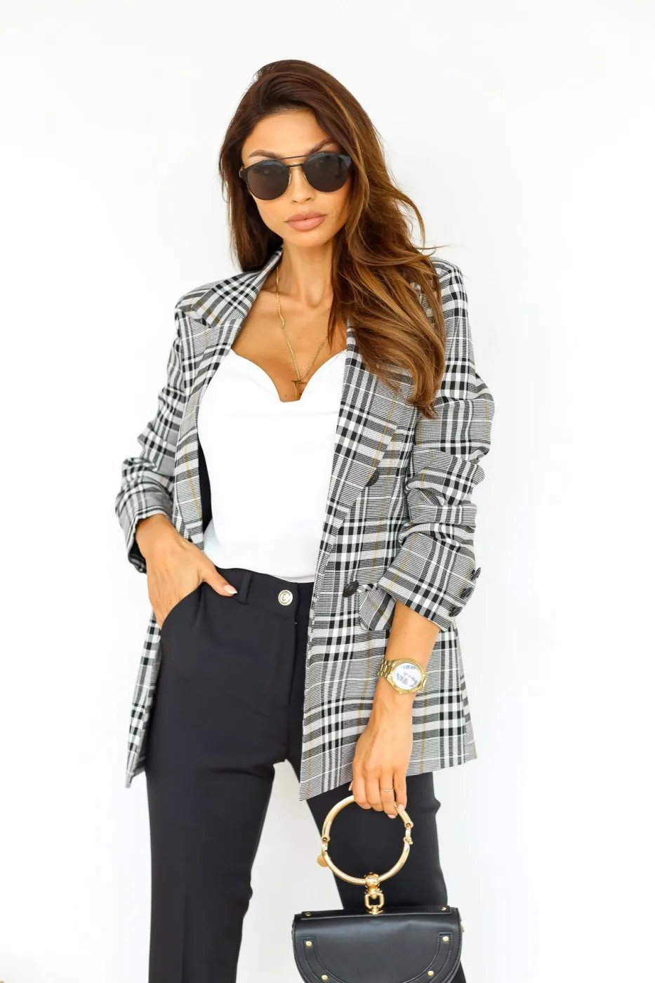 

2022 Women's Fashion High-Quality Autumn And Winter Double-Breasted Printed Suit Jacket Women's Clothing