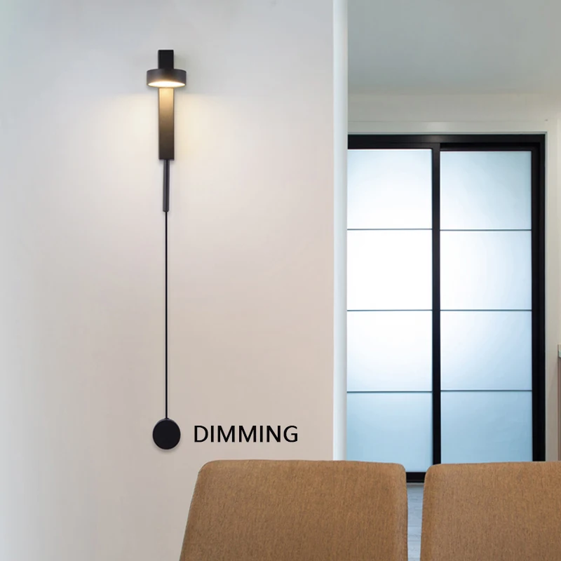 Светодиодный настенный светильник с переключателем 180 ° для спальни гостиной