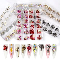 120pcsbox nail accessories rhinestones kit 12 shapesset flat back crystal diamond for nails decorationmanicurediycraft