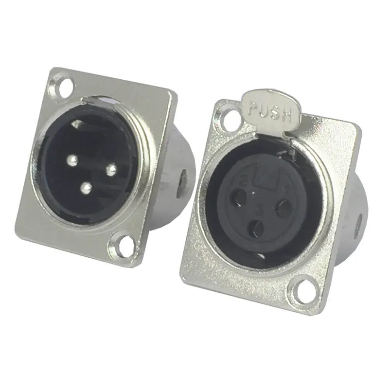 5 Male 5 Female 10 шт./лот XLR разъем 3 Pin Мужской/Женский XLR Панель Крепление никелированный XLR штекер Jack провода разъем - Цвет: 5 Male 5 Female