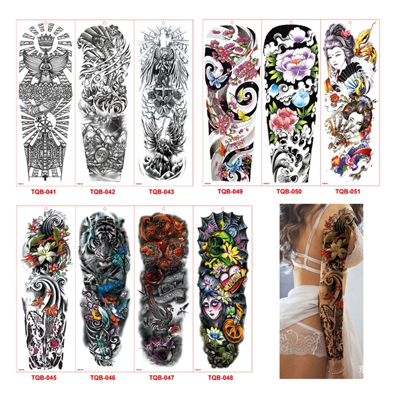 

Водостойкие, большие, временные, тату, наклейки, полная рука, большой череп, старая школа, тату, наклейки, флеш, поддельные татуировки для муж...