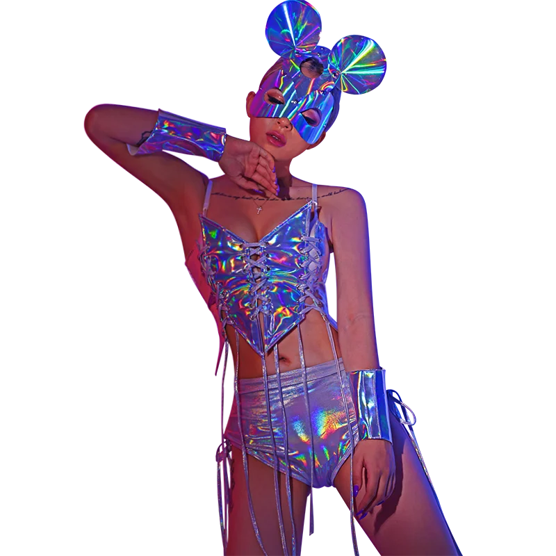 

Women Jazz Hip Hop Dance Costumes For Adults Sexy Bikini Sets Nightclub Bar DJ Festival Rave Clothes Pole Dance Clothes DN7121