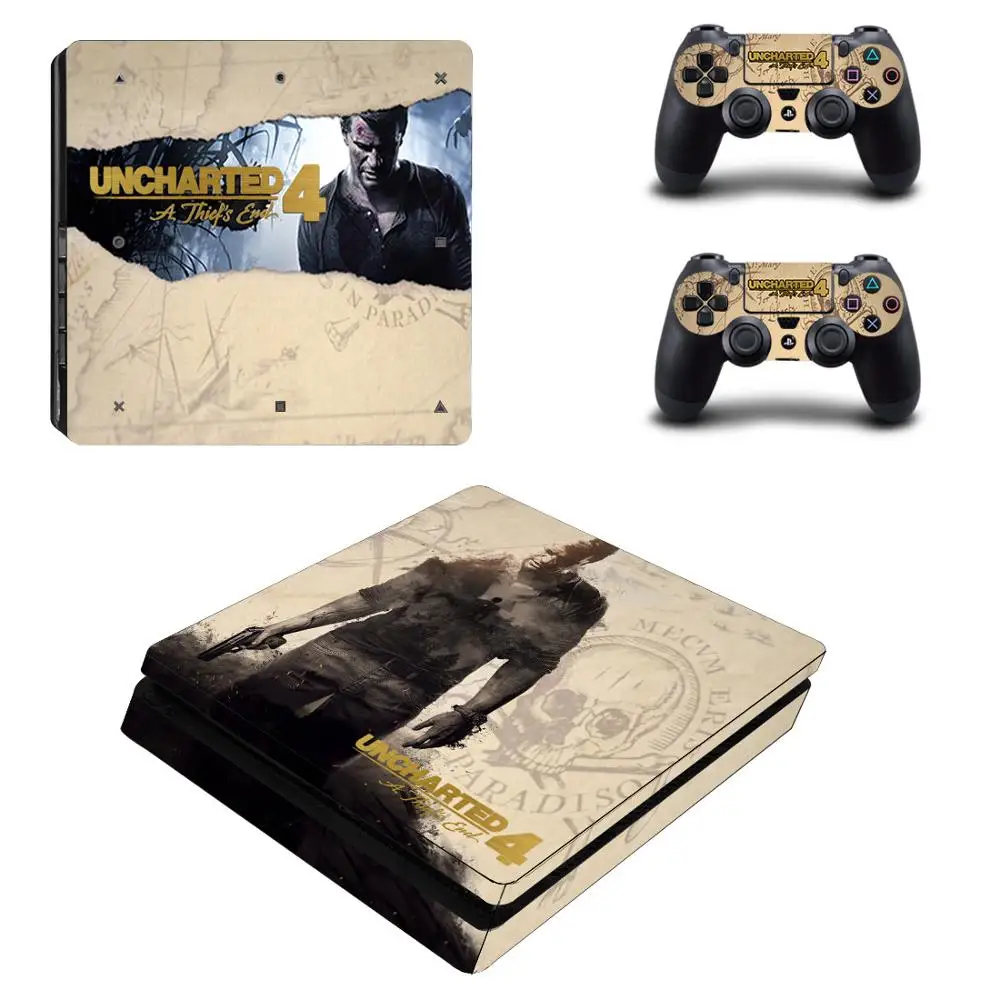 Uncharted 4 PS4 тонкая наклейка s Play station Тонкая виниловая Pegatinas для playstation Slim консоль и