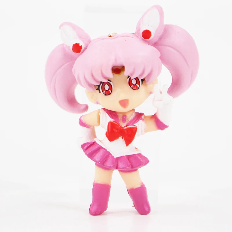 

4-5cm 5pcs/lot Cartoon Anime Sailor Moon Mars Jupiter Venus Mercury Keychains PVC Figures Toys Key Ring Pendants Gift for Kids