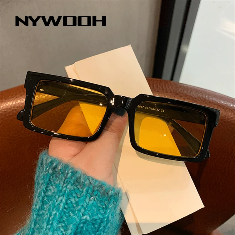 Солнцезащитные очки NYWOOH в стиле ретро UV400 для мужчин и женщин небольшие винтажные