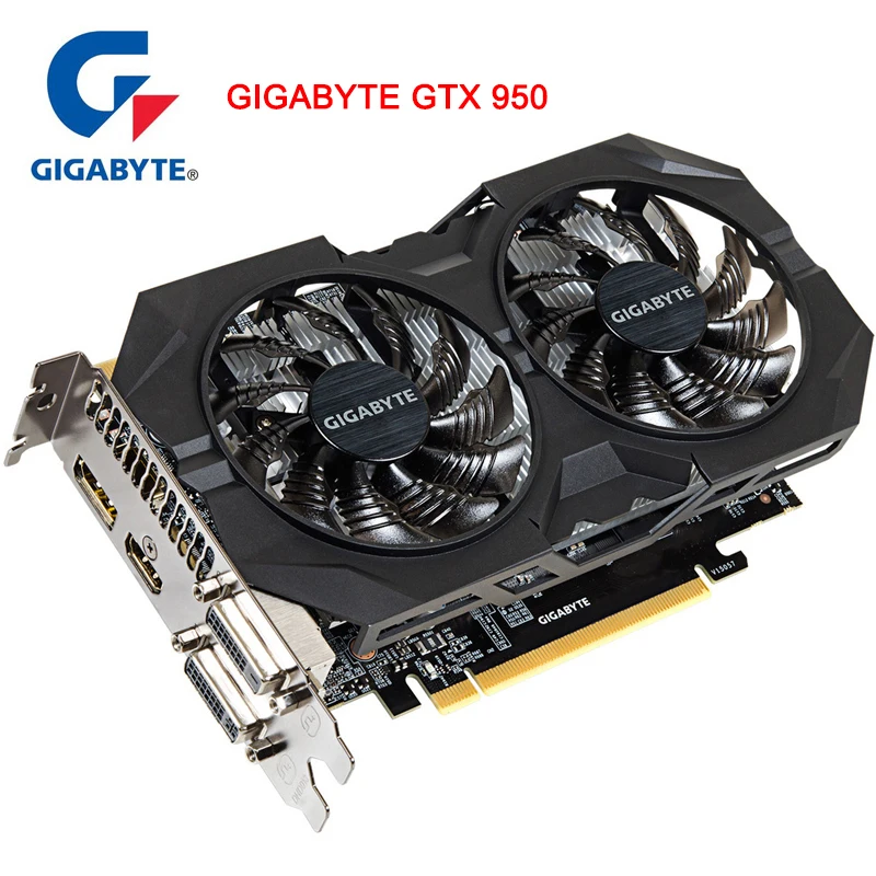 Видеокарта GIGABYTE GTX 950 с видеокартой GeForce GPU 2GB 128Bit memory interface GDDR5 для ПК Игр VGA