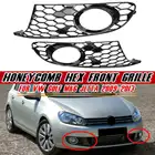 Решетка передней противотумансветильник ры автомобиля, крышка противотуманной фары, сотовая Шестигранная решетка для VW, Golf MK6, Jetta 2009-2013, 5K0853665, 5K0853666