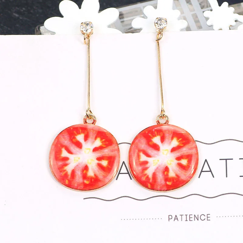 

2020 trend earrings for woman fruit long pineapple watermelon strawberry fun Earrings fashion korean earrings Pendants girl gift