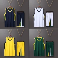 new kid men throwback basketball team jerseys sets college kits shorts side pocket basketball shirt uniforms customized