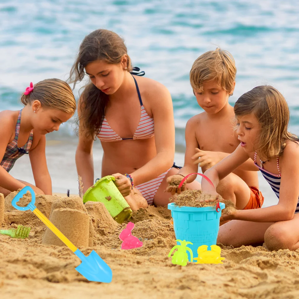 

1 Set 6Pcs Outdoor Beach Bucket Toys Set Playing Sand Toys Set (Random Color)