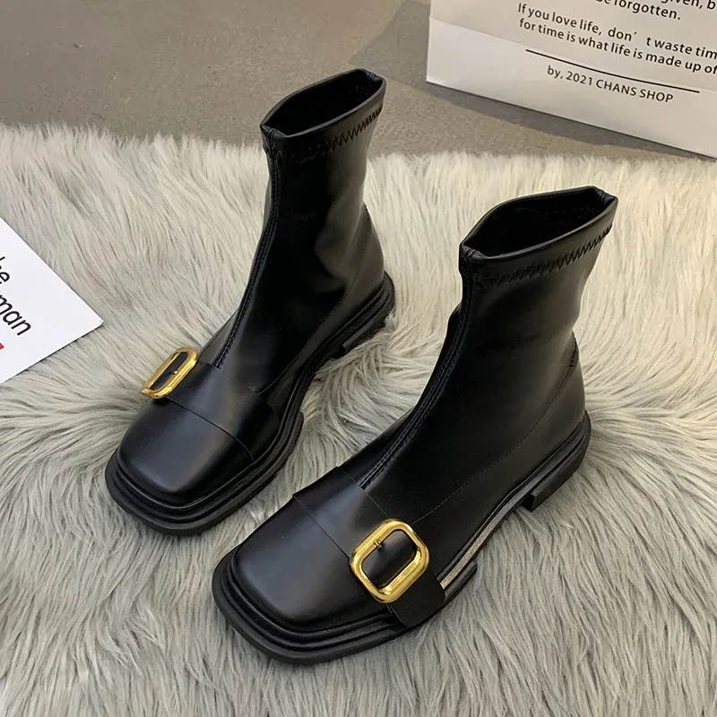 

Женские ботильоны в стиле ретро, женская обувь, ботинки для женщин, новые модные Нескользящие ботинки с ремешком и пряжкой на низком каблуке