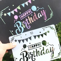 1pc happy birthday wishes stencil diy walls layering painting template decor scrapbooking coloring embossing supplies reusable