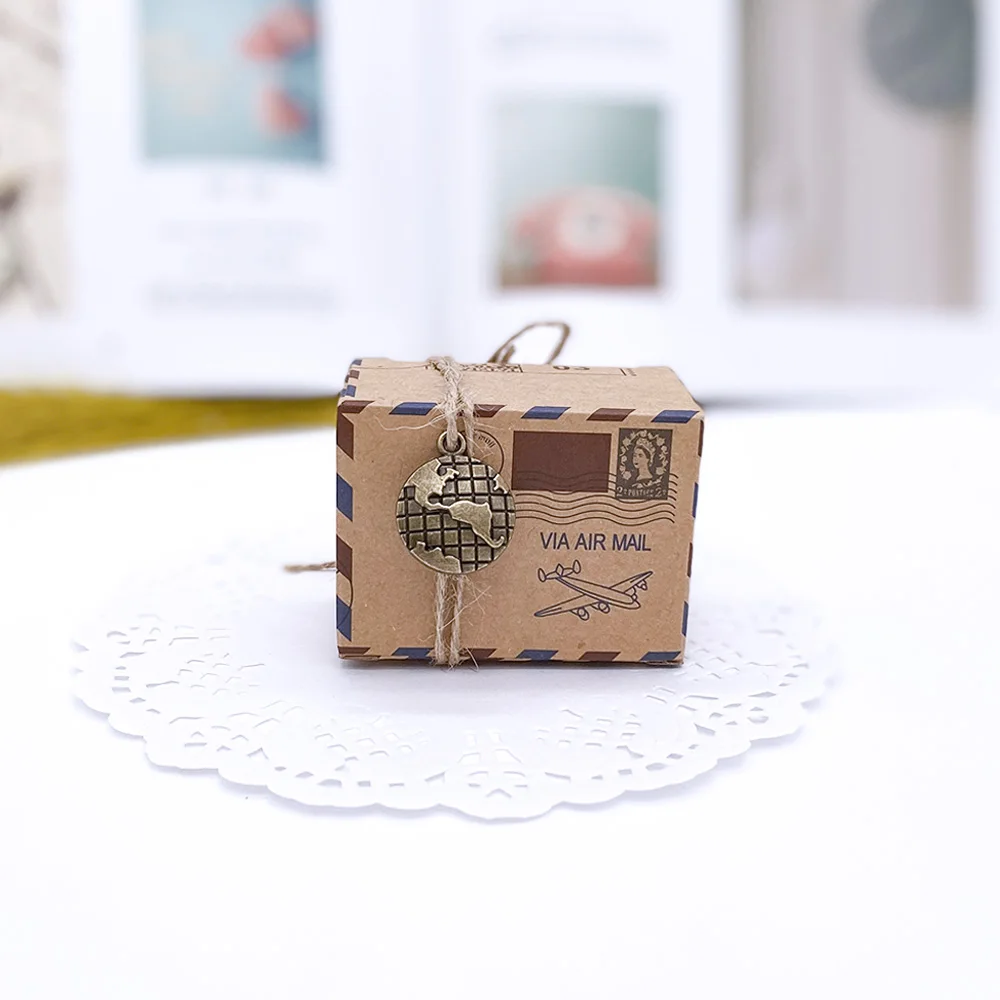 50 шт. Свадебные Винтаж Подарочная коробка штамп дизайн упаковки шоколада для