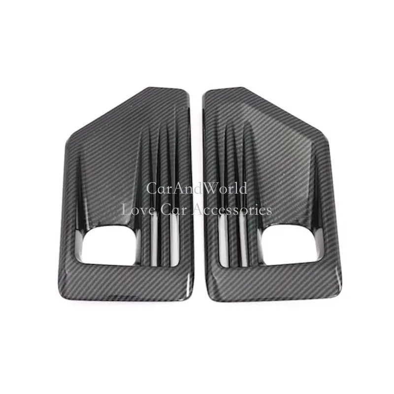 

For Toyota RAV4 RAV 4 2019 Front Head Fog Light Lamp Cover Molding Frame Trims Carbon Fibre Sticker Car-Styling Accessories