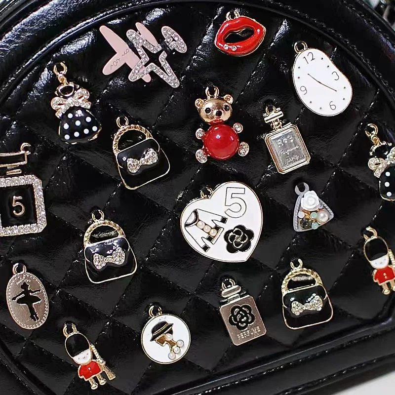 

Fashionable small round bag new wide shoulder belt portable small bag water drill pendant hand-made one shoulder women's bag