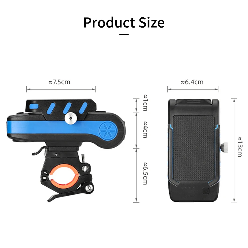 

Multi Function Bicycle Front Light Bike Horn Bells Light 4000mAh Bike LED Lights MTB Flashlight Lantern Kit