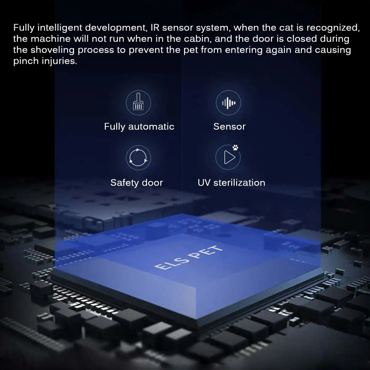 

Electric Cat Litter Box Lid Cats Toilet Splash-proof Automatic Closed Smart Wifi Pet Litter Tray Self Cleaning With Litter Scoop