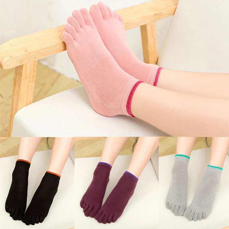 Женские дышащие удобные впитывающие пот теплые забавные носки с пятью