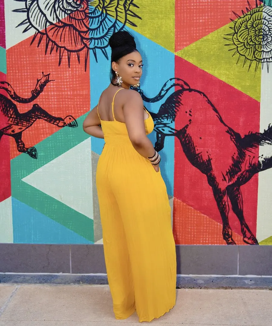 

Women Plus Size Jumpsuit Solid Sleeveless Strap V-neck Elastic Waist Loose Jumpsuits Pockets Fashion Streetwear Summer