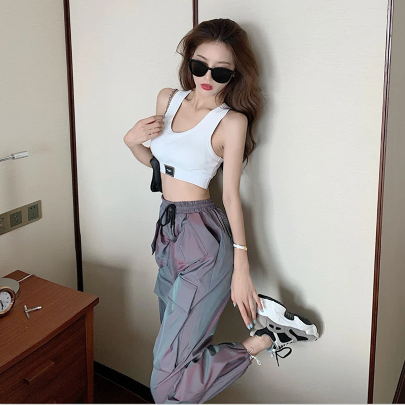 

2020 new color gradient hip-hop casual pants cargo pants loose women fashion street pants popular leggings