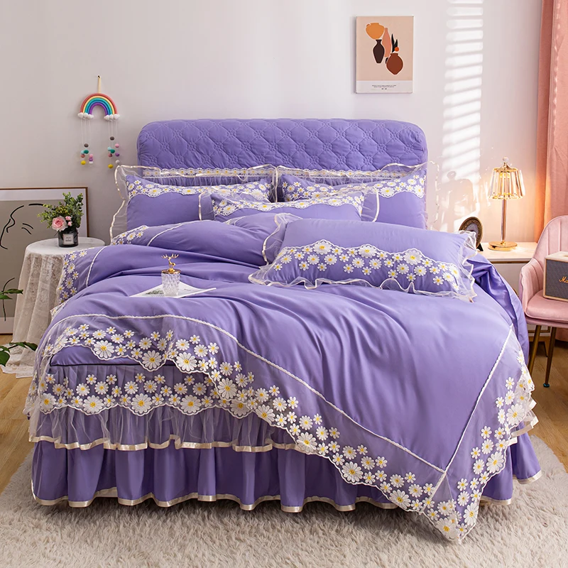 Домашний текстиль однотонный Лавандовый чехол подушка комплекты постельного