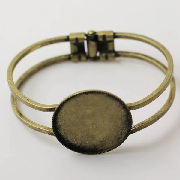 Пустой браслет для запястья с основанием круглым ободком кабошон пружинный