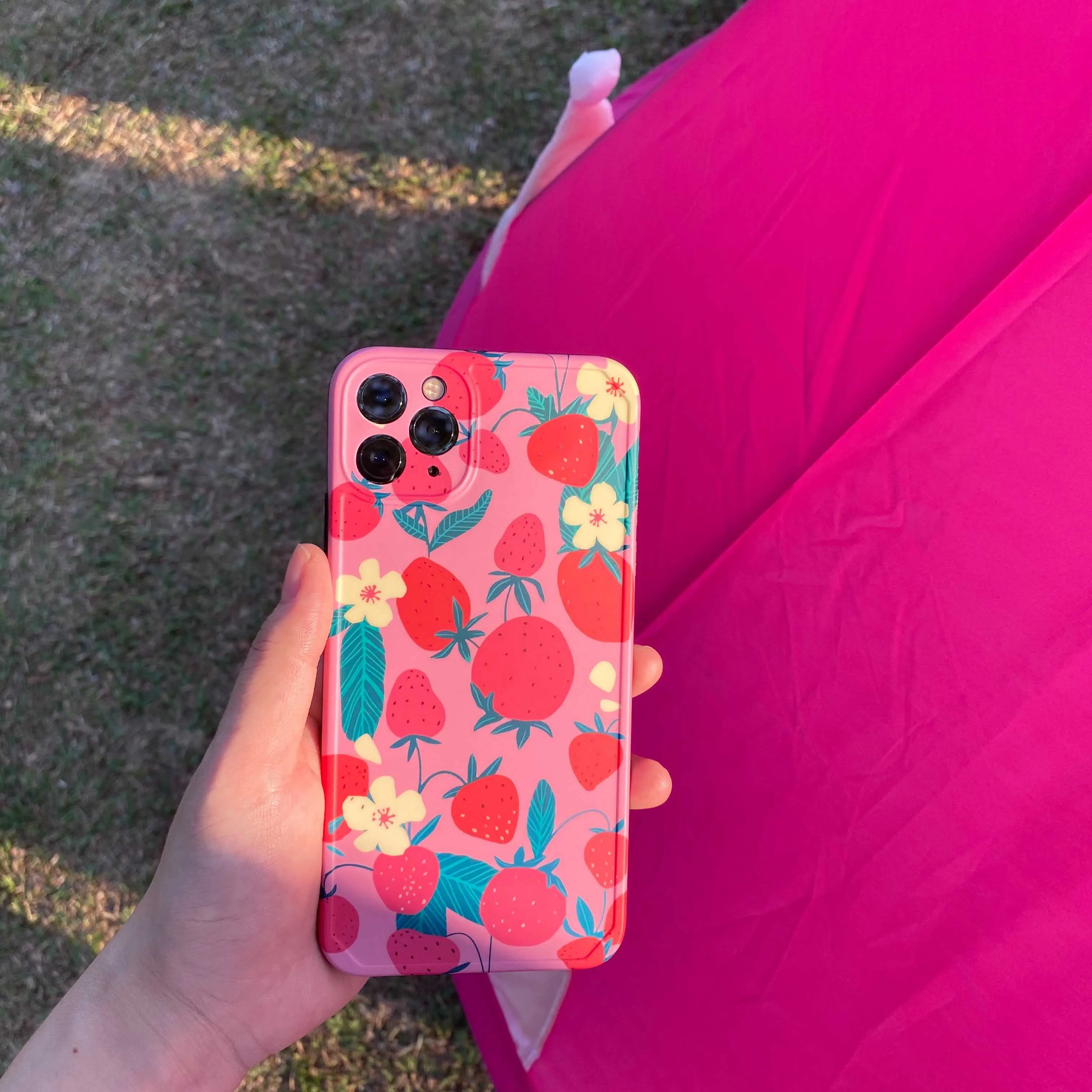 

New Arrival Strewberry Flower Phone Case for Iphone 11 12 Pro Max Cute Girl Cover for Iphone XR XS MAX 7 8 Plus 12promax Fundas
