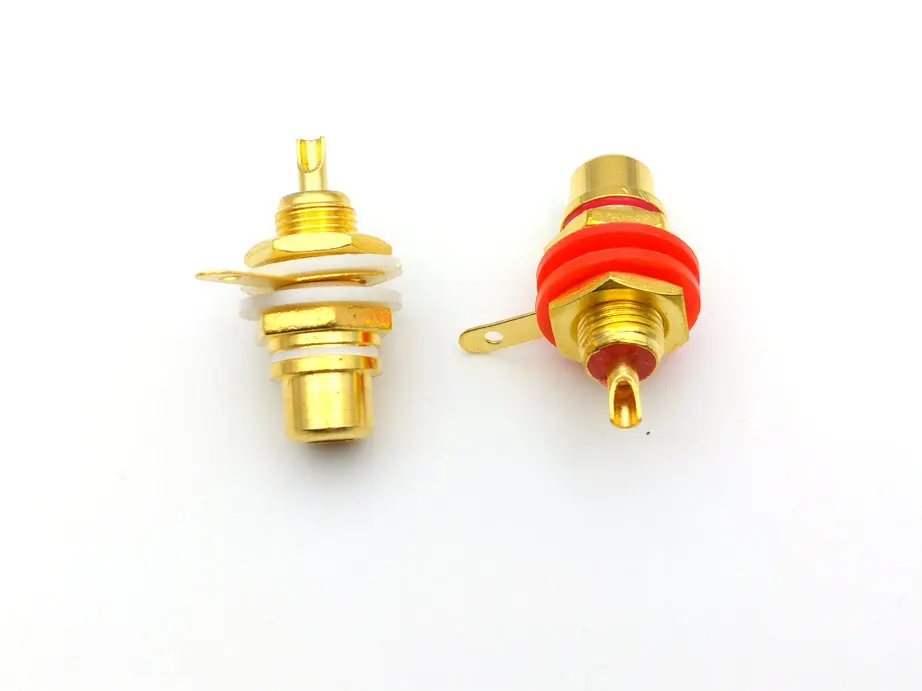 100 шт. Позолоченные гнездовые разъемы RCA для монтажа на панели гнездо шасси