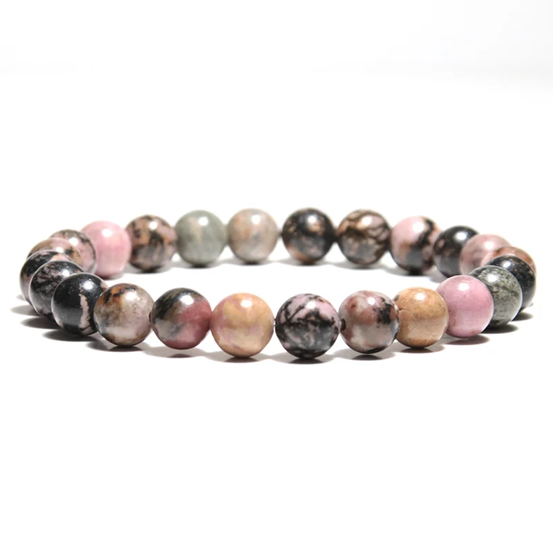 Браслет из натурального камня для мужчин и женщин гладкий плетеный браслет