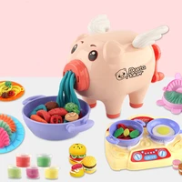 play house toys little pig noodle maker for children plasticine toys kids diy colored clay plasticene flour clay kitchen toys