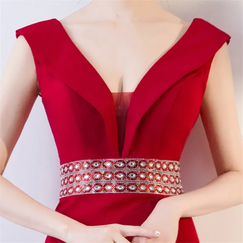 New Arrival Sexy V Neck Sleeveless Lace Mermaid Evening Dress Long Fashion Open Back Beading Formal Party with Side Split | Свадьбы и