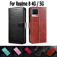 wallet case for realme 8 4g 5g rmx3085 cover etui flip leather book funda on realme8 5g rmx3241 magnetic card phone case hoesje