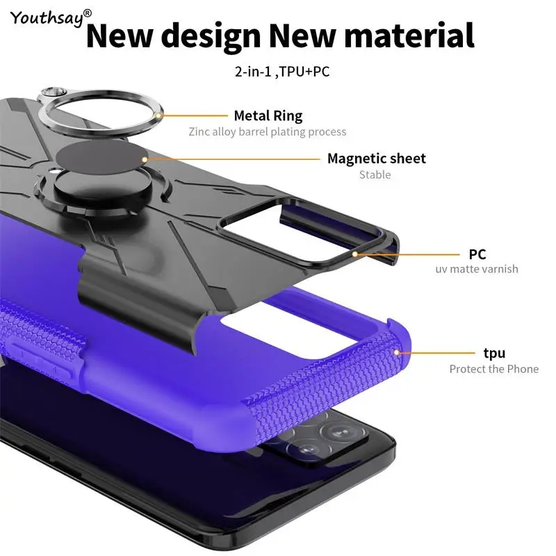 For Realme 8i Case For Realme 8i 8 Pro C21 Cover Funda Coque Ring Armor Shockproof Protective Phone Bumper For Realme 8i