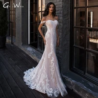 vestido de noiva off the shoudler lace wedding dress mermaid bridal robe vintage lace up bride to be robe de mari%c3%a9e