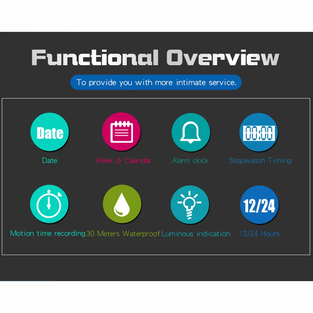 Часы наручные мужские светодиодные цифровые водонепроницаемые до 30 м - купить по