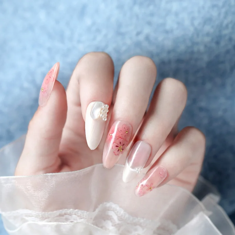 

Newest WG00227-01 spring flower pattern 3d nail art sticker Japan style nail decal back glue DIY decorations tools