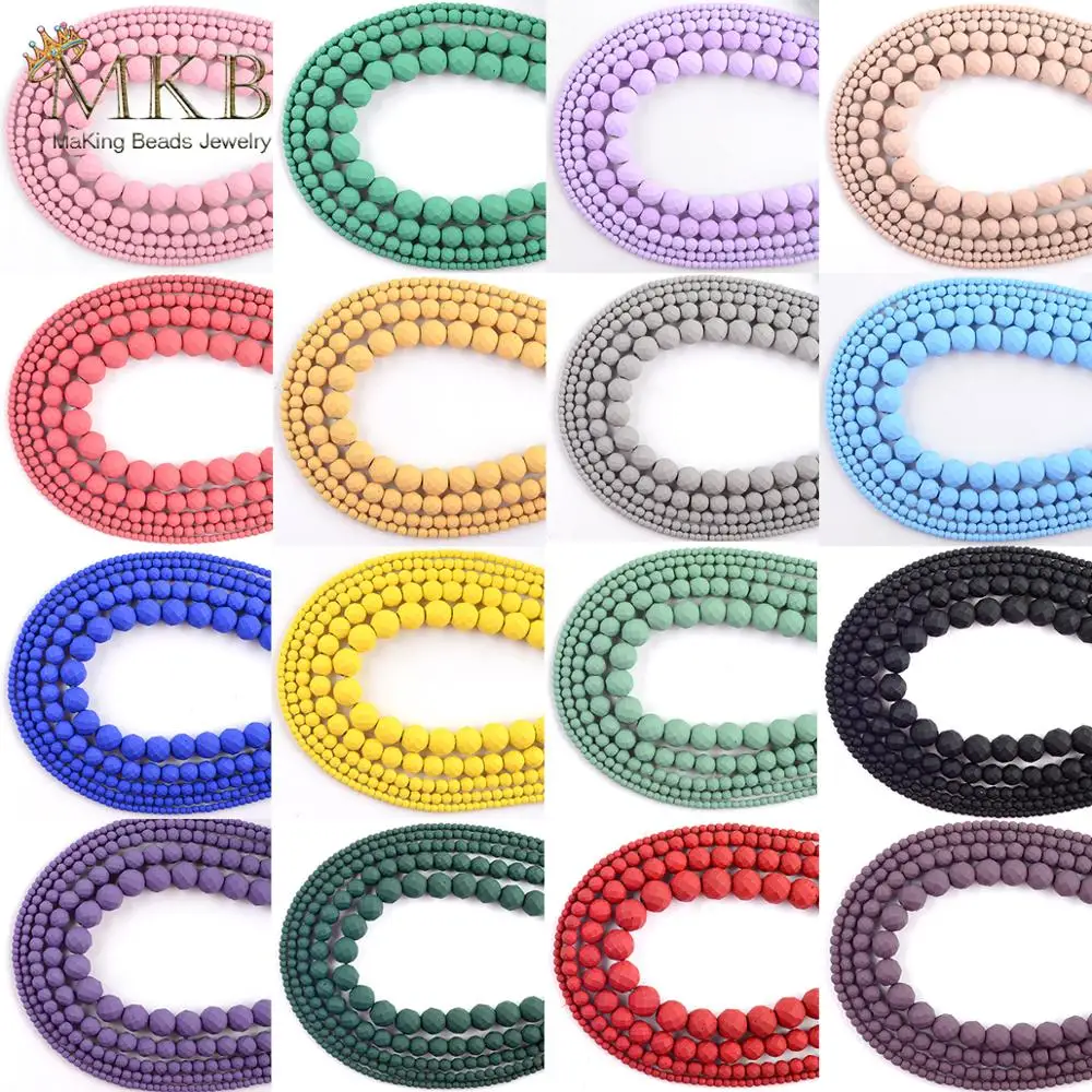 Бусины Из Гематита И Резины для изготовления ювелирных изделий 24 цвета|Бусины| |