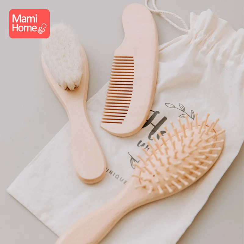 

1pc Baby Wooden Brush Newborn Comb Brush Natural BPA Free Wood Infant Hair Baby Hairbrush Newborn HairBrush Custom Name For Kids