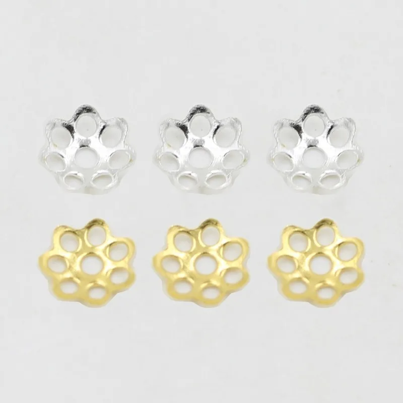 

200Pcs 8 mm smooth Hollow Flower Petal End Caps Spacer Beads Needlework Jewelry Findings For Diy Jewelry Making Supplies