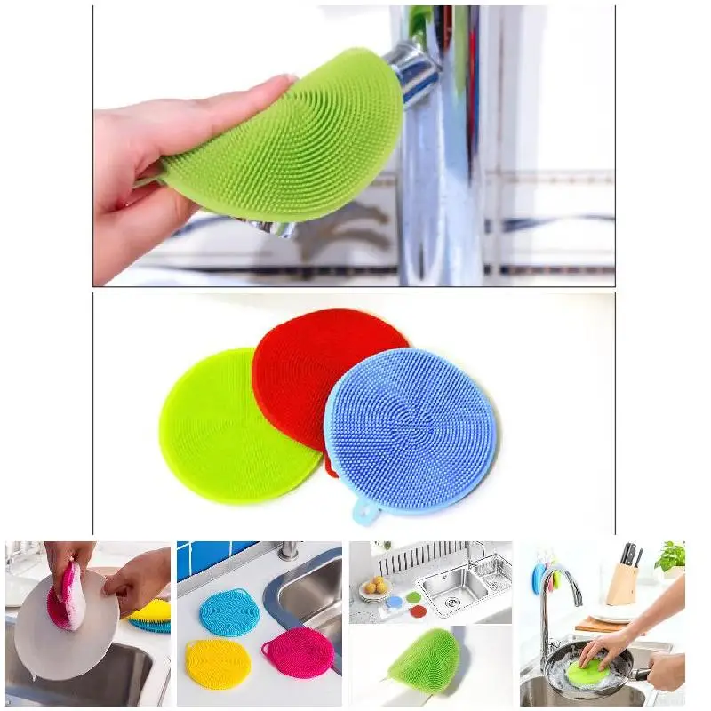

Silicone Wash Dish Brush Multipurpose Antibacterial Cleaning Kitchen Tool Outils Gadgets