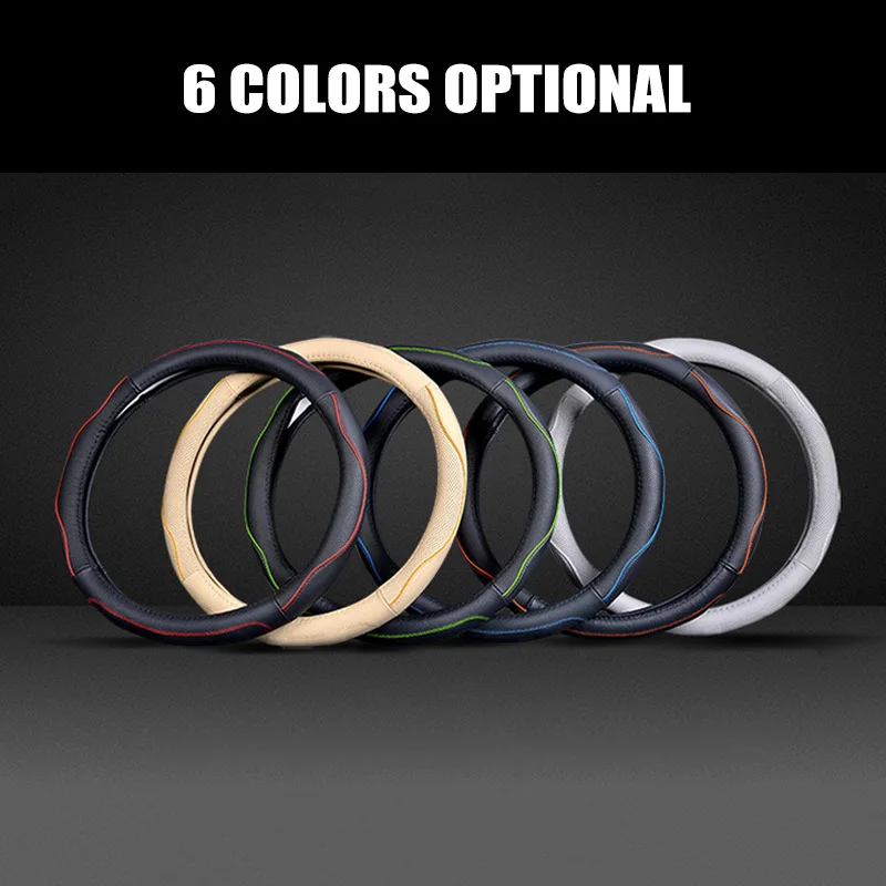 

Summer Steering Wheel Cover Universal 15Inch Anti-Slip Leather for Car Truck SUV Car Styling