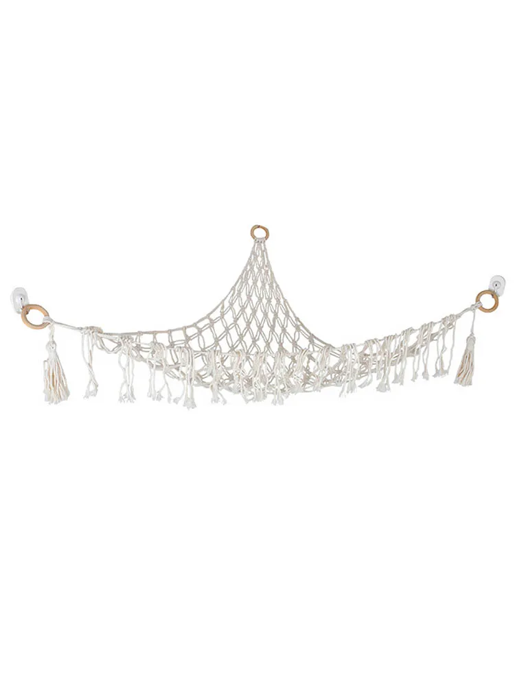Toy Hammock Net Hand-woven Cotton Rope Storage Bag Bathroom Corner Triangle Organizers Landmark | Дом и сад