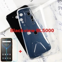 transparent phone case for blackview bl5000 5g silicone caso soft black tpu case for pelicula blackview bl5000 5g tempered glass