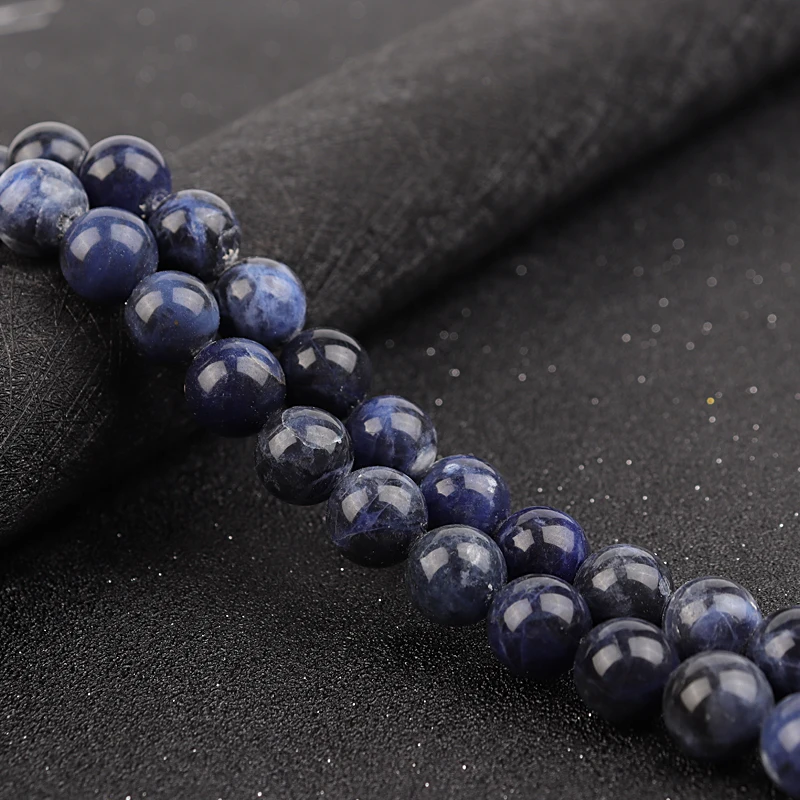 

Old Blue Sodalite Stone Beads Round Loose Spacer Beads 15'' 4/6/8/10/12mm For Jewelry Making DIY Bracelet Necklace Charms
