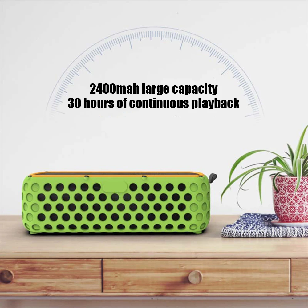 Портативный IPX5 Водонепроницаемый Bluetooth-динамик на солнечной батарее со