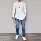Новые весенние мужские повседневные футболки Slim Fit Модные топы с О-образным вырезом с длинным рукавом Футболка 2020 Мода