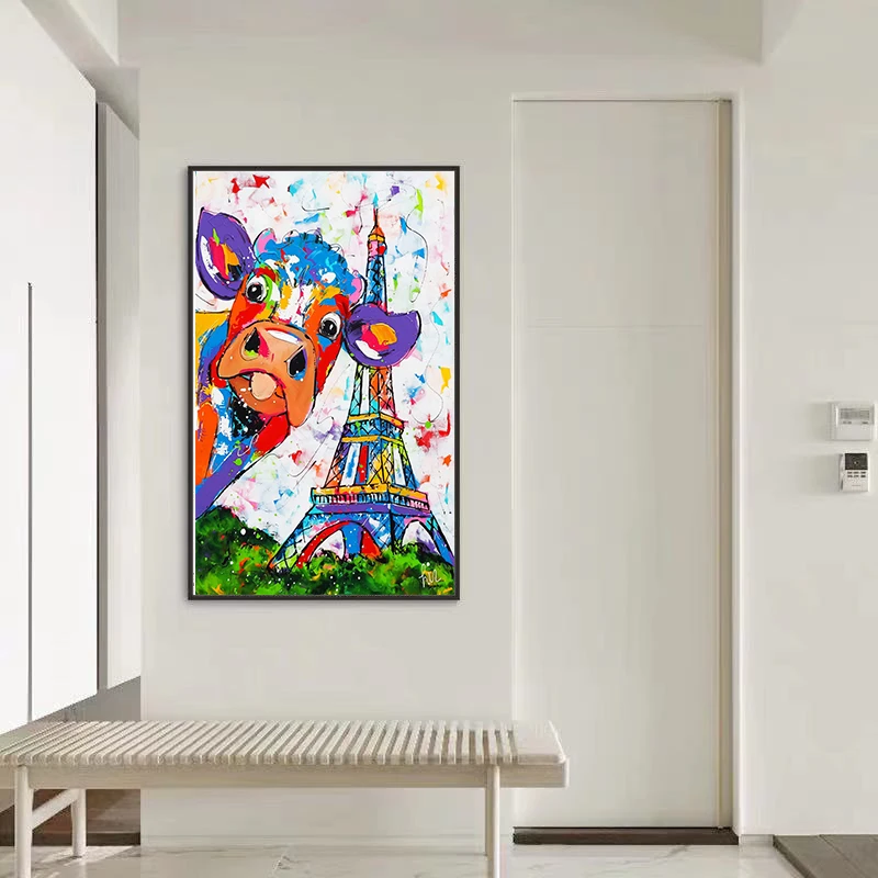 Скандинавский минималистичный цветной постер масляной живописи вертикальный