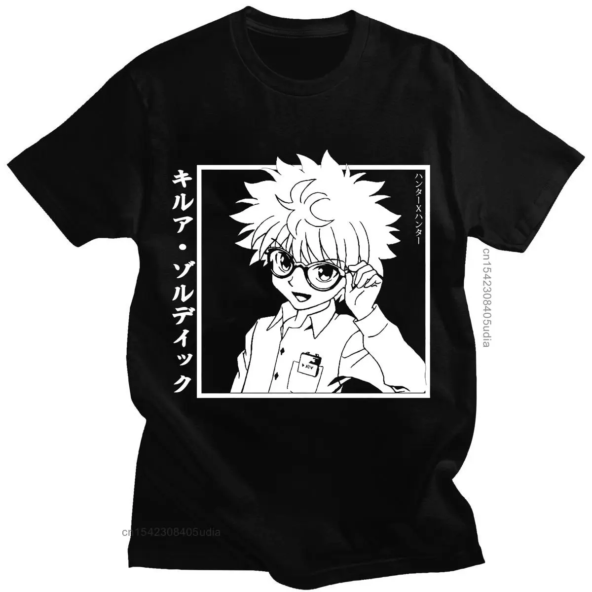 Funny Harajuku Japanese Anime Hunter X Hunter T-Shirt Killua Zoldyck Pattern T Shirt Men/Women Loose Tshirt Short Sleeve