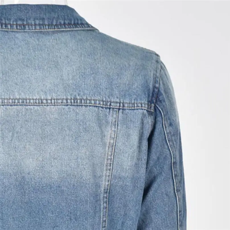

New Fashion Denim Jacket Women Long Sleeve Denim Coat Ladies Casual Jacket Outwear Jeans Overcoat 3A26